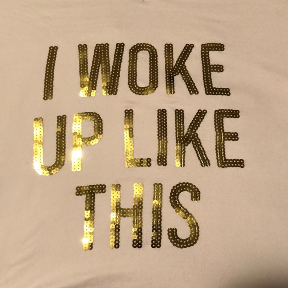 T-shirts “I WokeUp Like This” in gold sequins - Picture 3 of 3